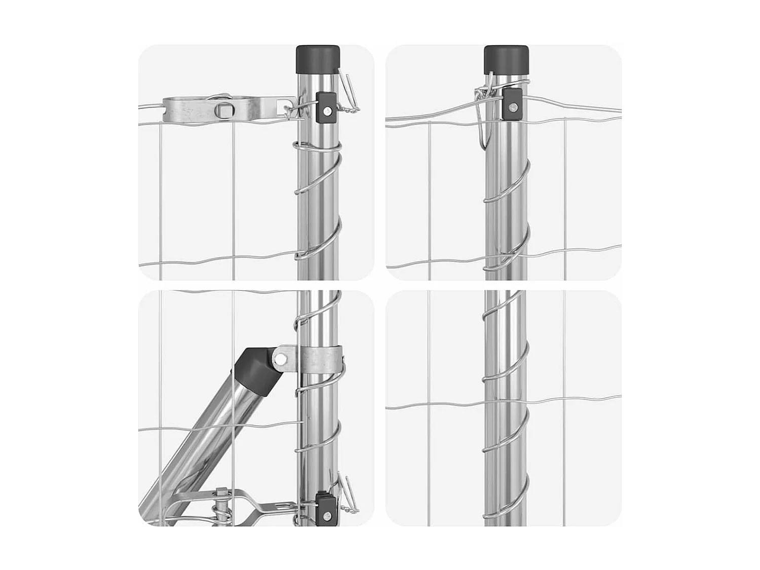 Estructura de cama sin colchón Ratán natural gris 140x200 cm