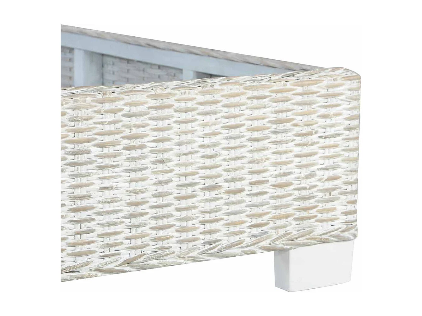 Estructura de cama sin colchón Ratán natural gris 140x200 cm