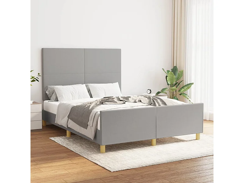 Bedframe zonder matras lichtgrijs 140x190 cm stof