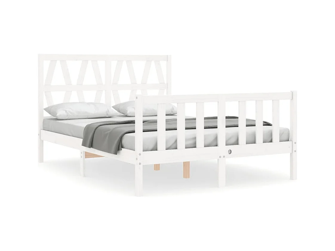 Bedframe zonder matras wit massief grenenhout