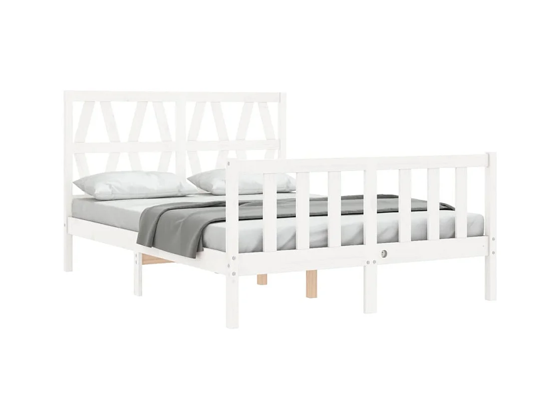 Bedframe zonder matras wit massief grenenhout