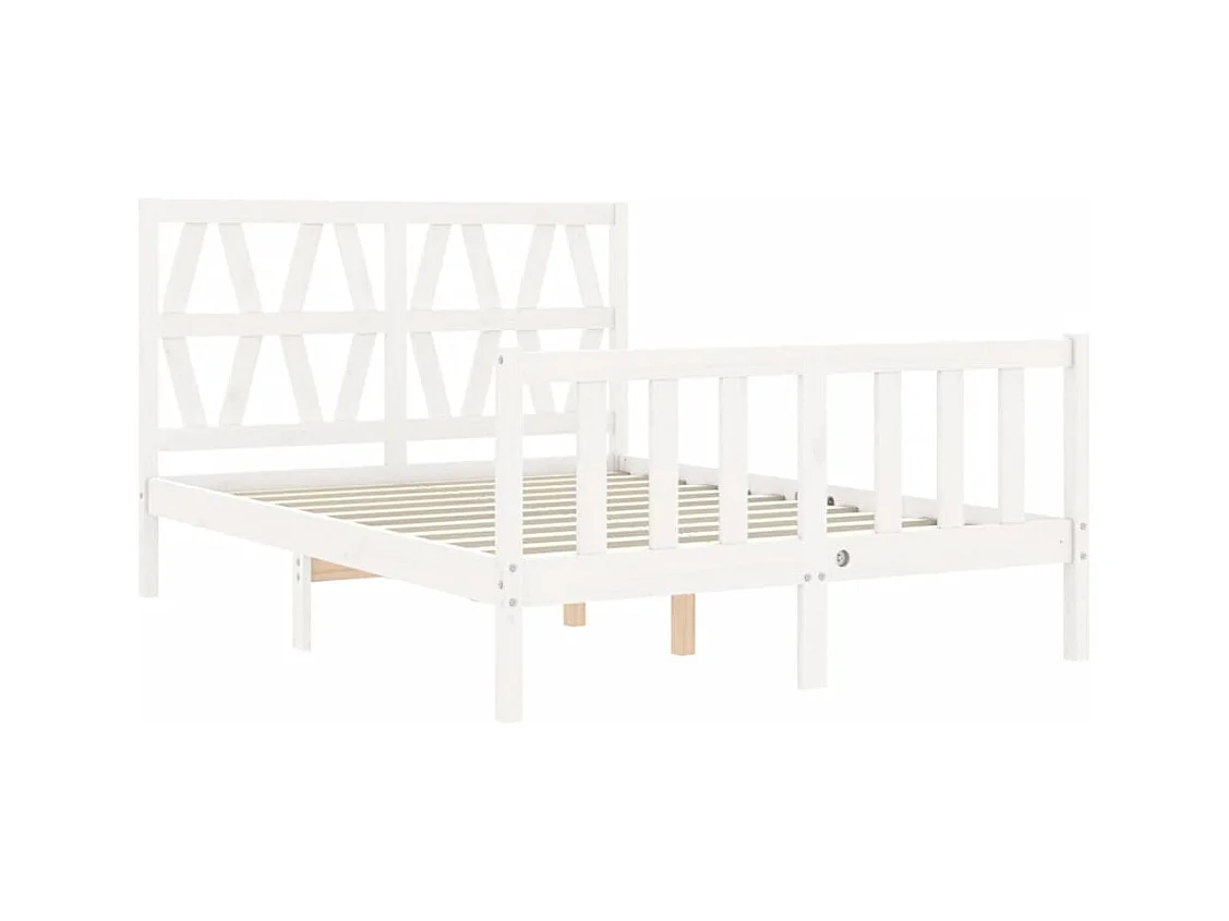 Bedframe zonder matras wit massief grenenhout