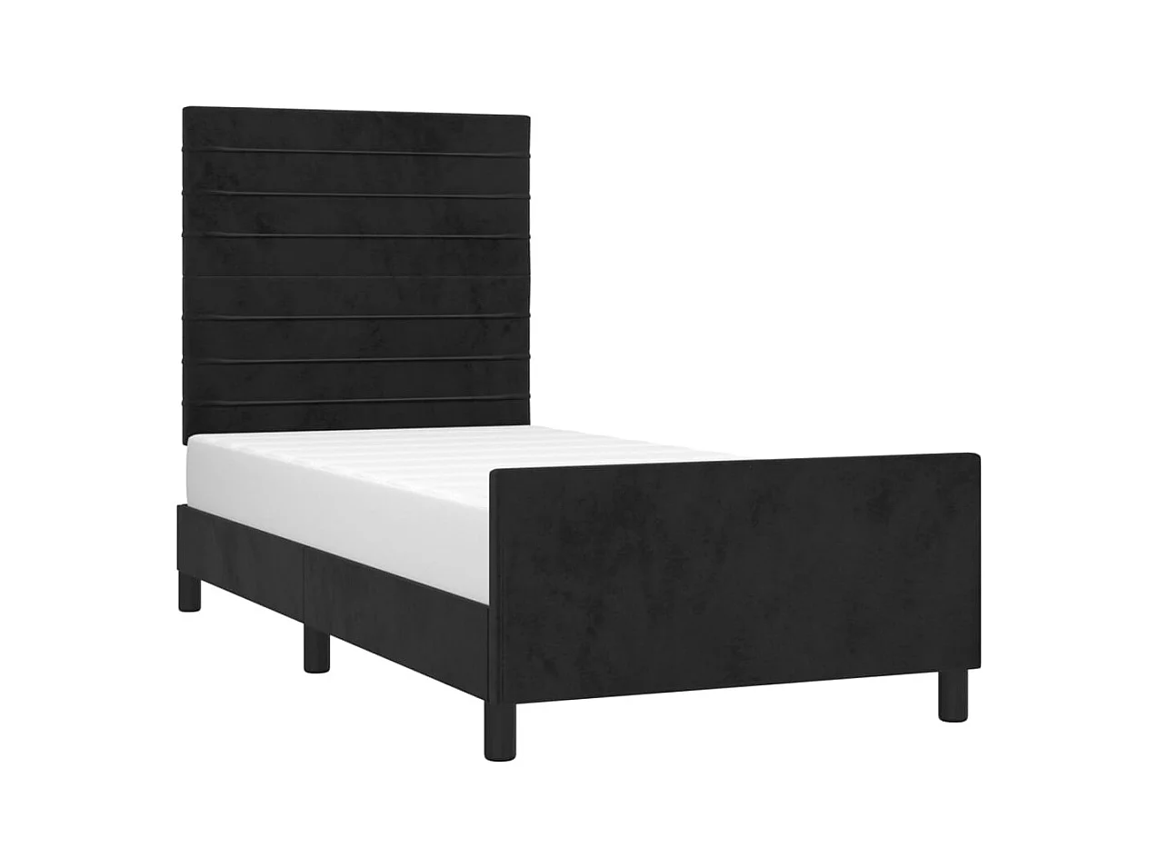 Cadre de lit sans matelas noir 90x190 cm velours