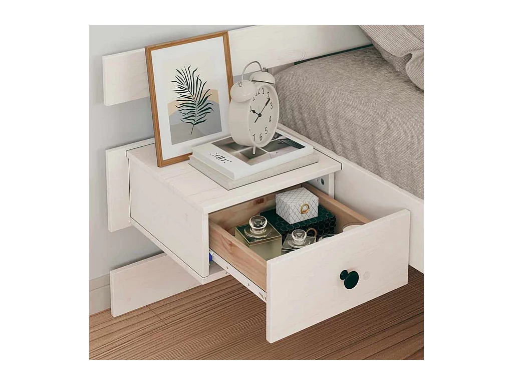 Estructura de cama con cajón Blanco 75 x 190 cm Madera maciza de pino