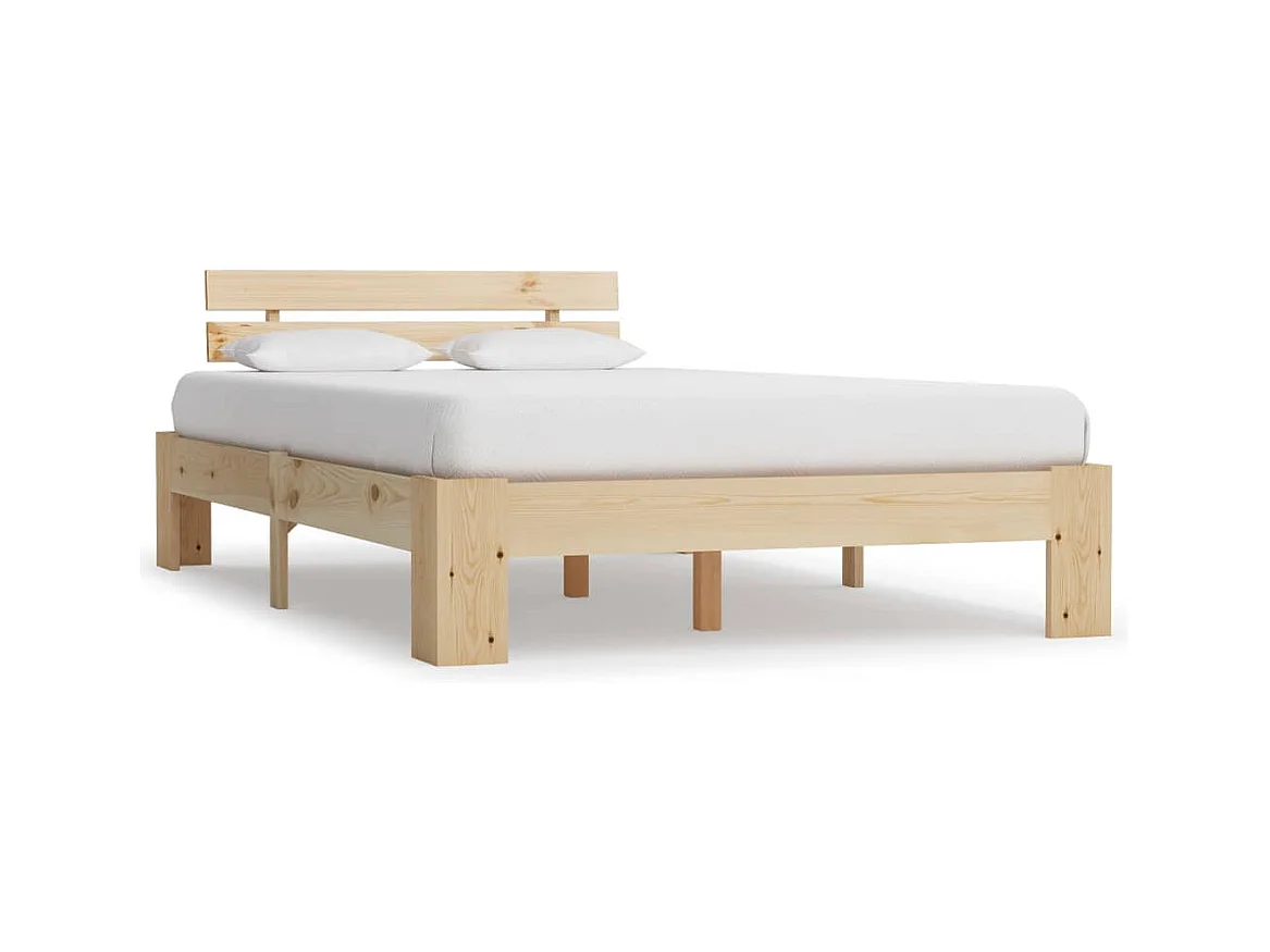 Cadre de lit sans matelas bois de pin massif 120x200 cm