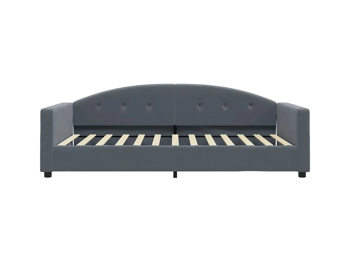 Lit de repos sans matelas gris foncé 100x200 cm velours