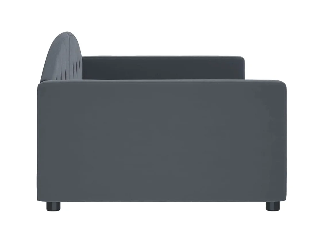 Lit de repos sans matelas gris foncé 100x200 cm velours