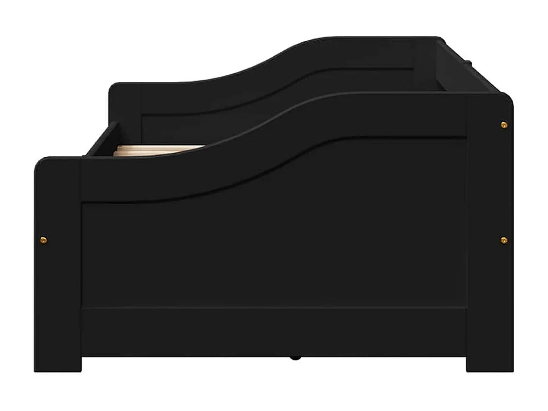 Cama de día con 2 cajones sin colchón IRUN negro 90x200 cm