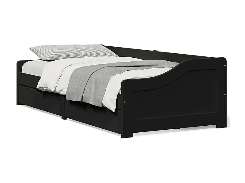 Divano letto con 2 cassetti senza materasso IRUN nero 90x200 cm