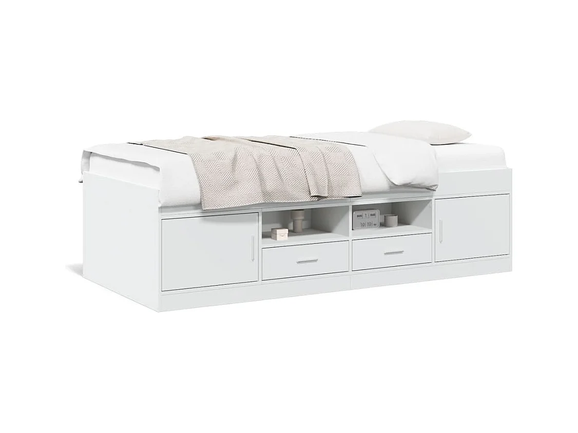 Dagbed met lades zonder matras wit 90x200 cm