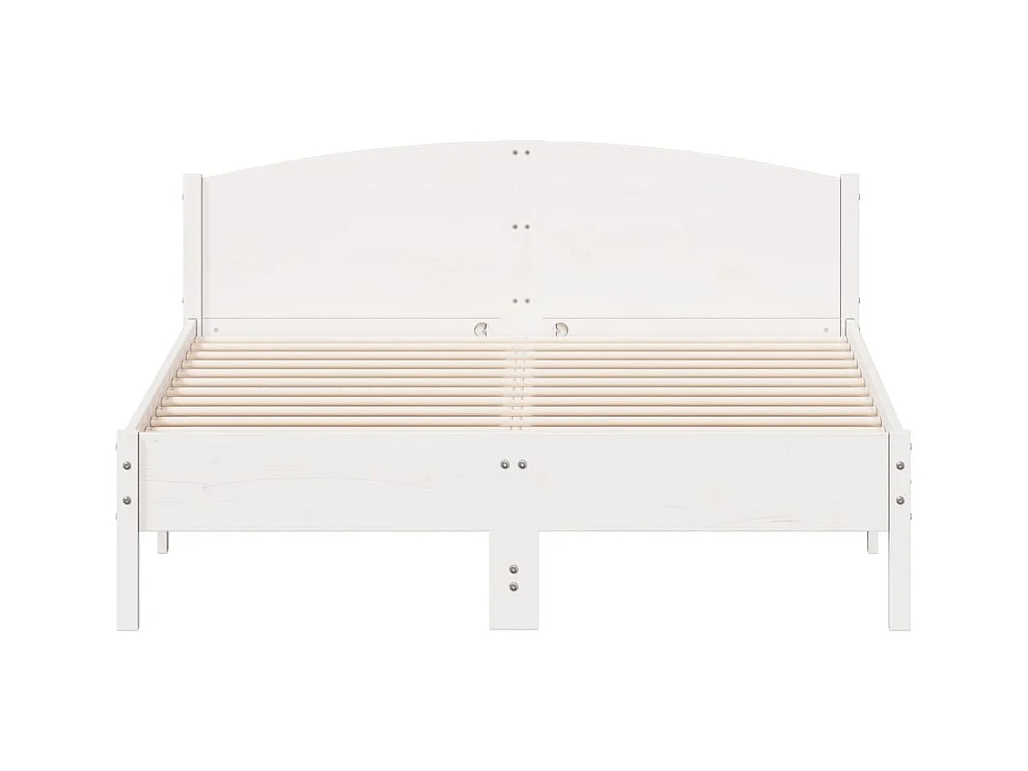Bedframe zonder matras wit 150x200 cm massief grenenhout