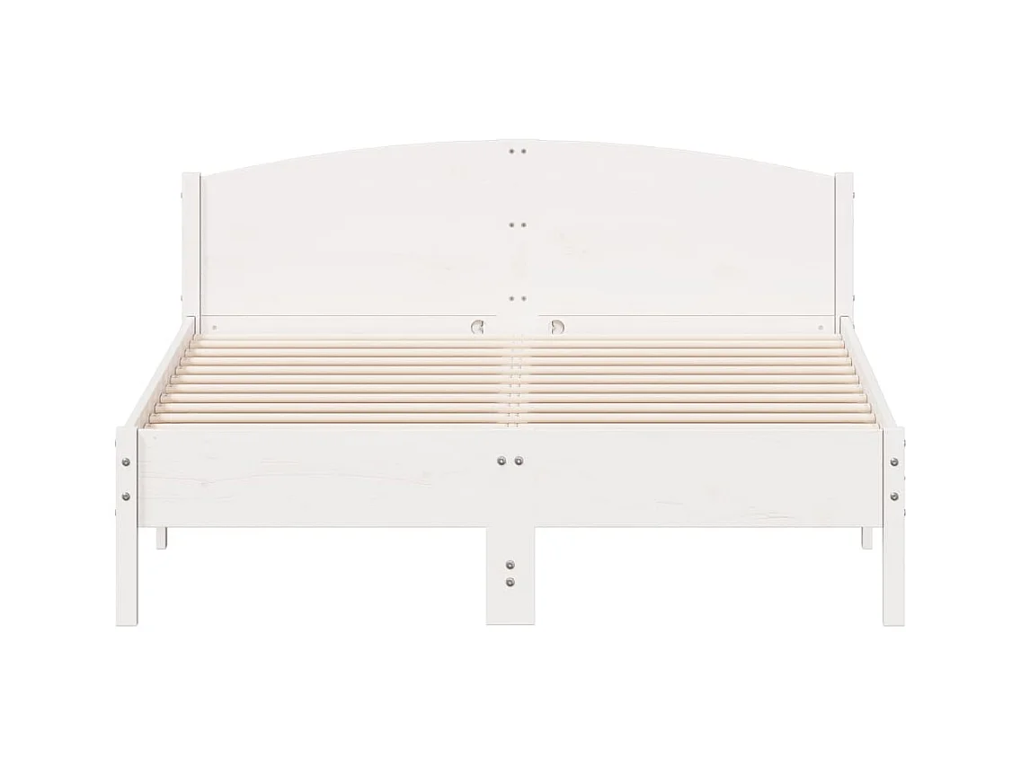 Bedframe zonder matras wit 150x200 cm massief grenenhout