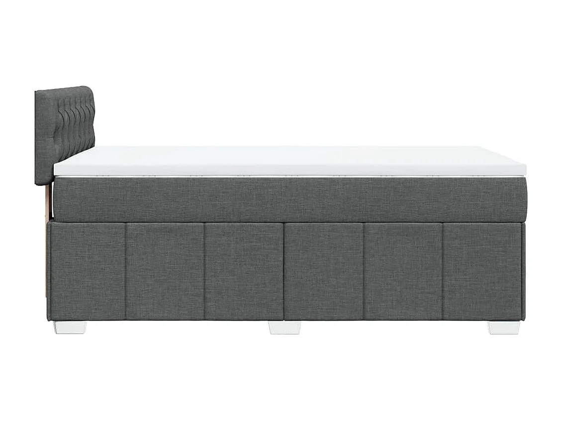 Rete a doghe e materasso Tessuto grigio scuro 90x190 cm