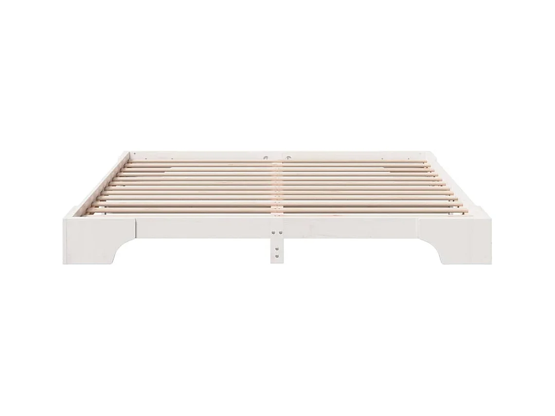 Wit bedframe 180 x 200 cm Massief grenenhout
