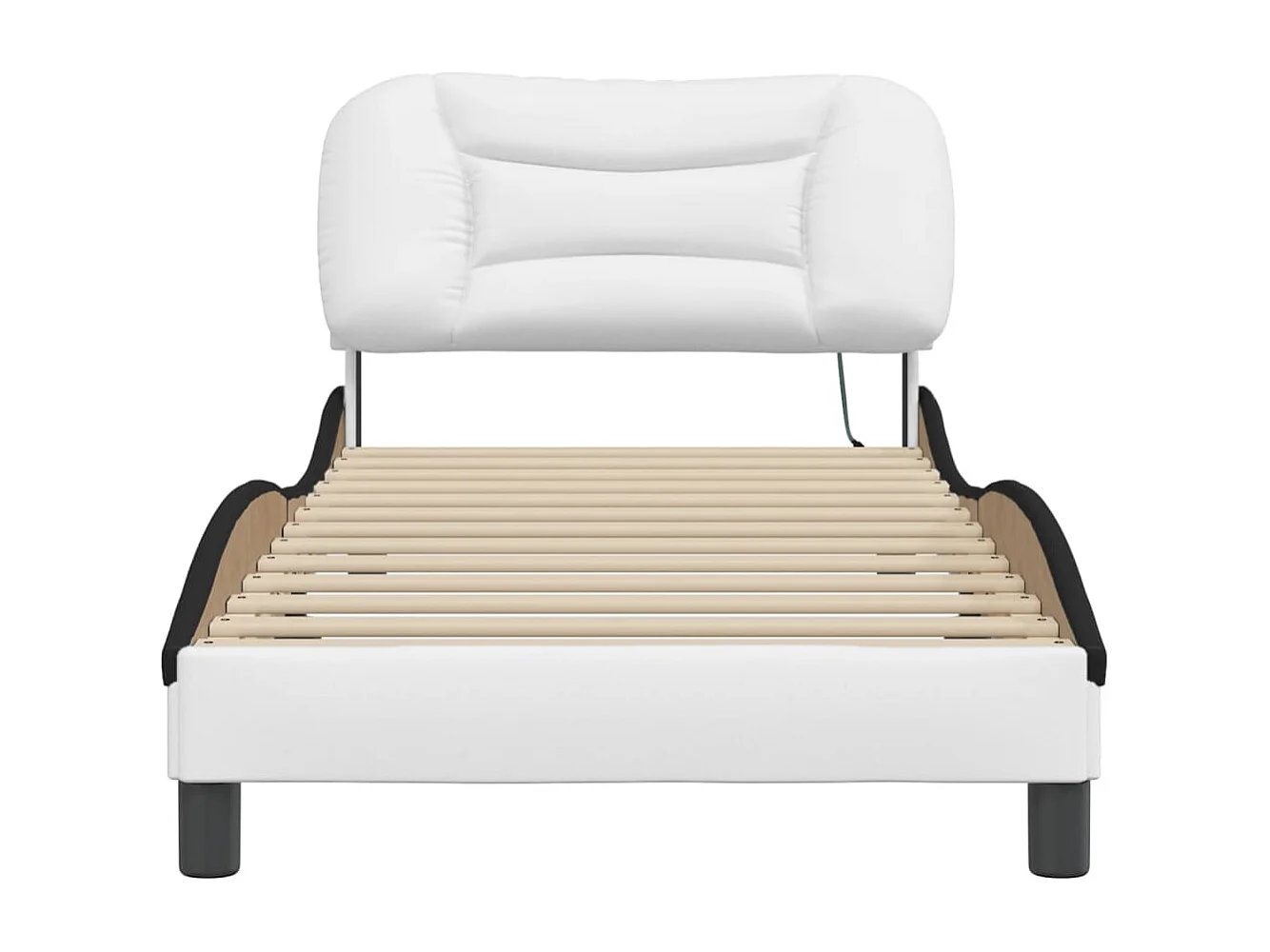 Estructura de cama con LED sin colchón blanco y negro 90x200 cm