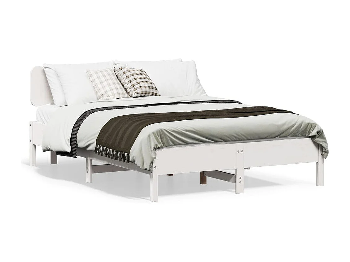 Estructura de cama sin colchón blanco 120x190 cm madera maciza de pino