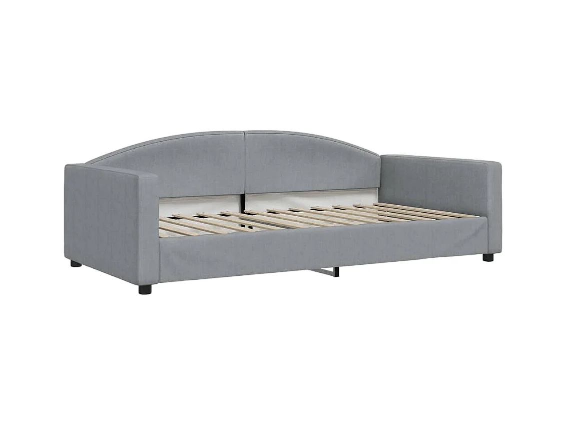 Tagesbett mit hellgrauer Matratze 100x200 cm Stoff