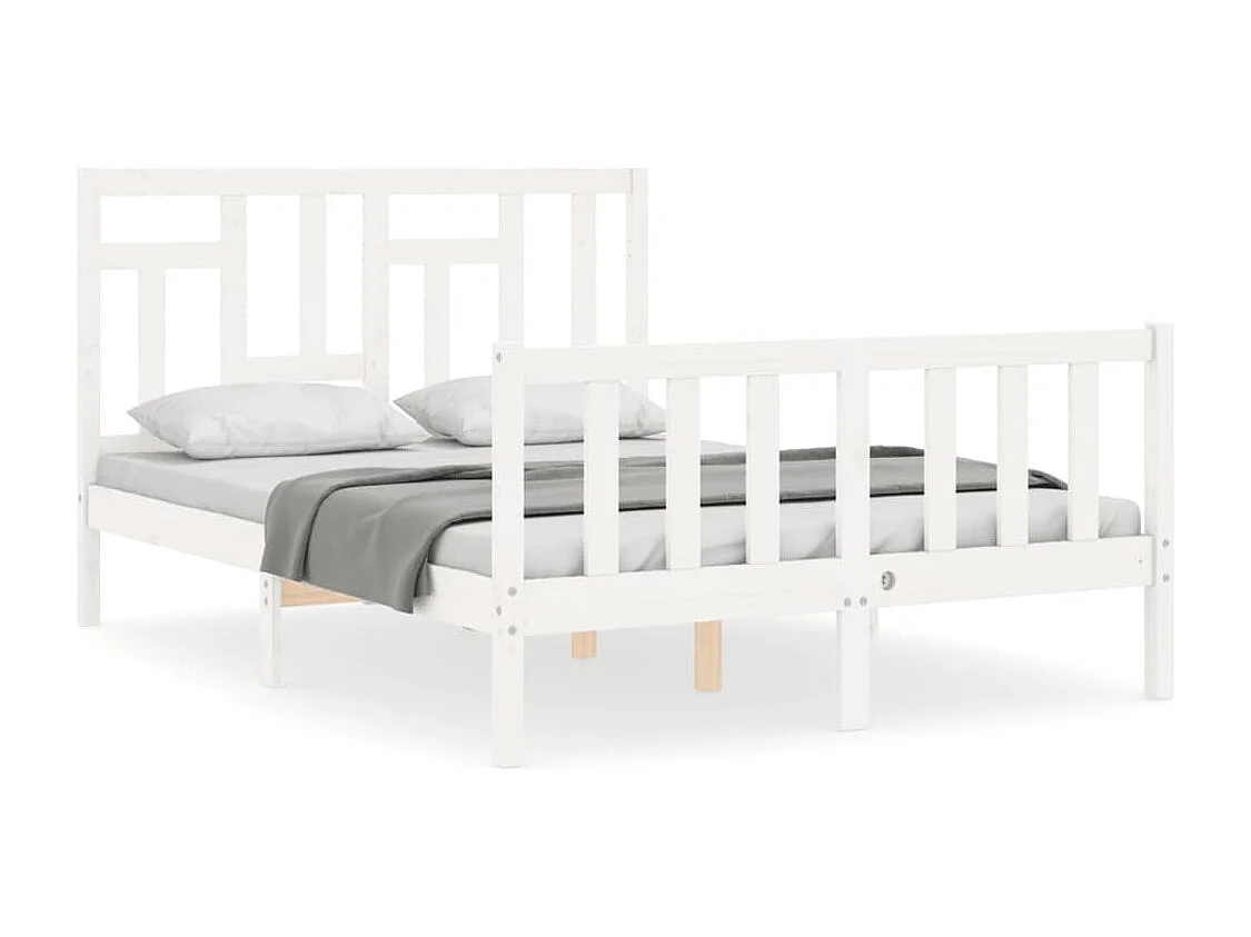 Cadre de lit sans matelas blanc 120x200 cm bois de pin massif