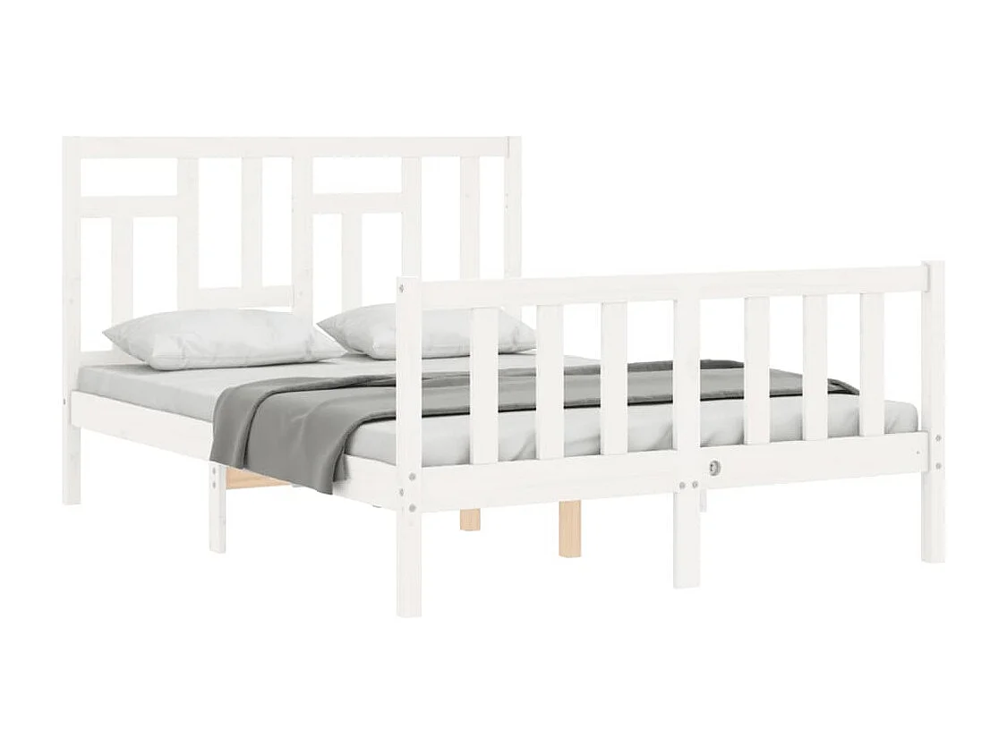 Cadre de lit sans matelas blanc 120x200 cm bois de pin massif