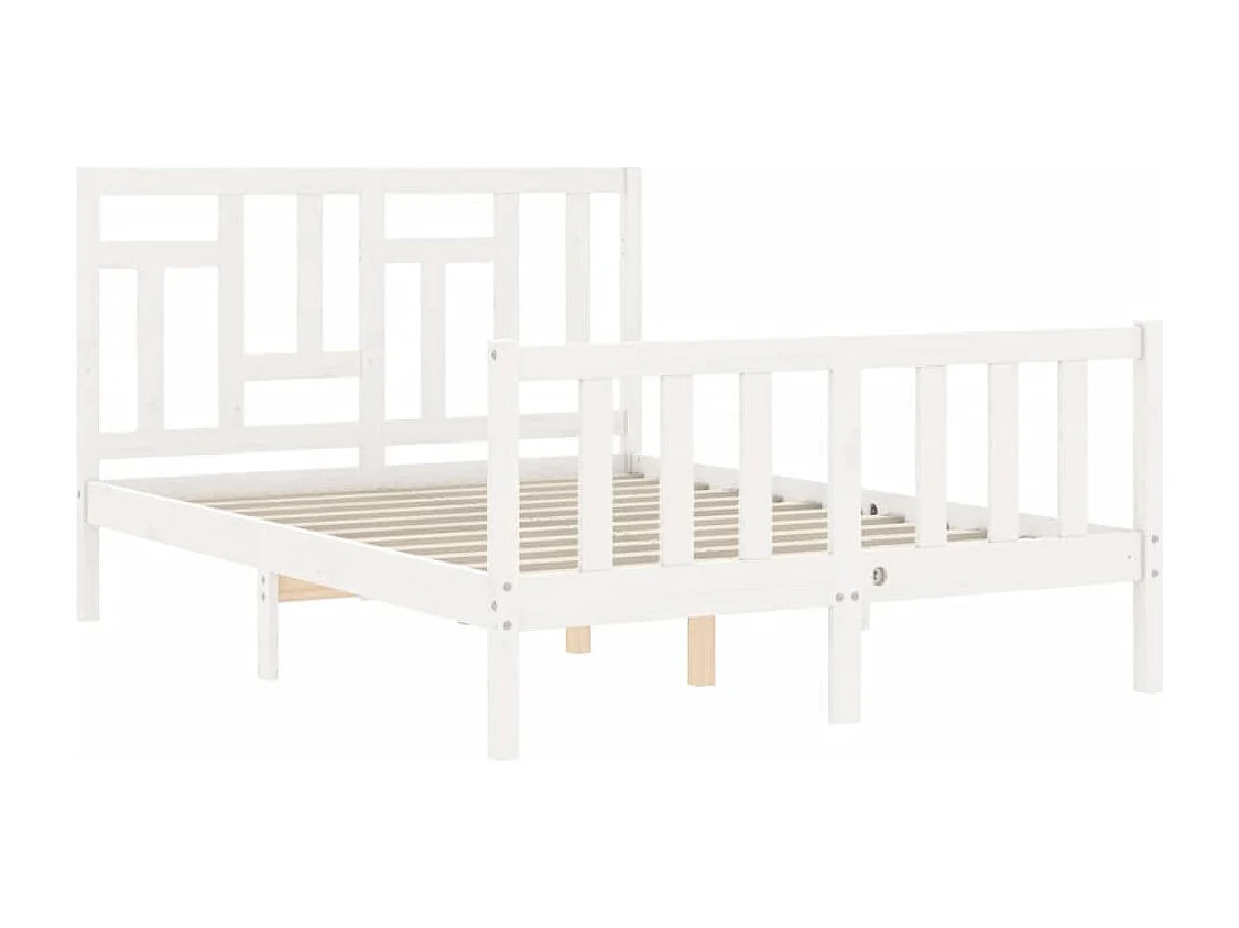 Cadre de lit sans matelas blanc 120x200 cm bois de pin massif