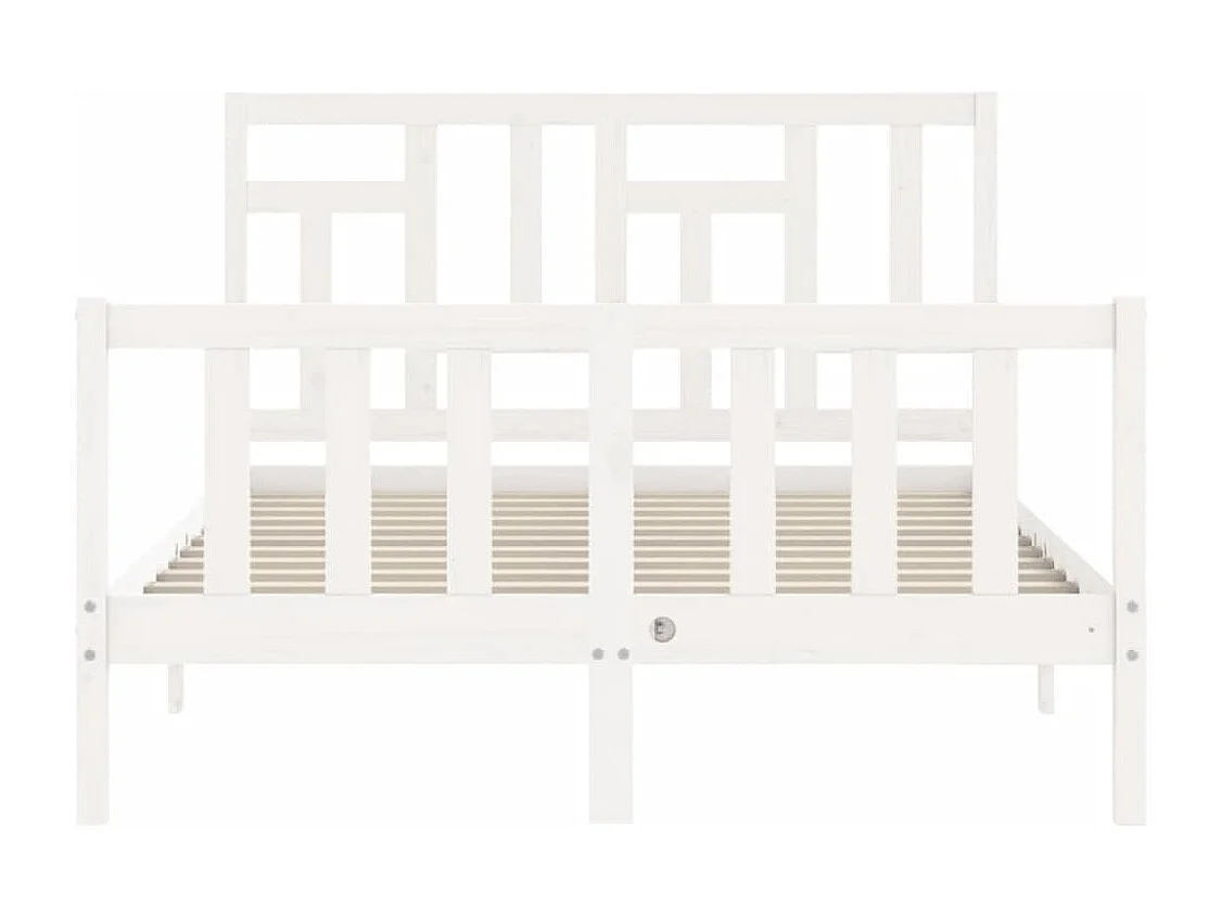 Cadre de lit sans matelas blanc 120x200 cm bois de pin massif