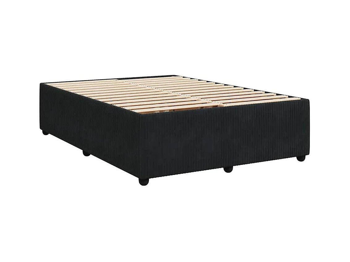 Struttura letto senza materasso nero 140x200 cm velluto