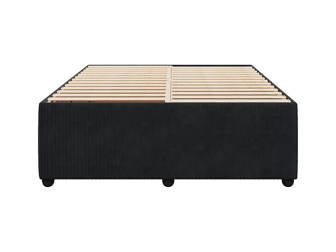 Cadre de lit sans matelas noir 140x200 cm velours
