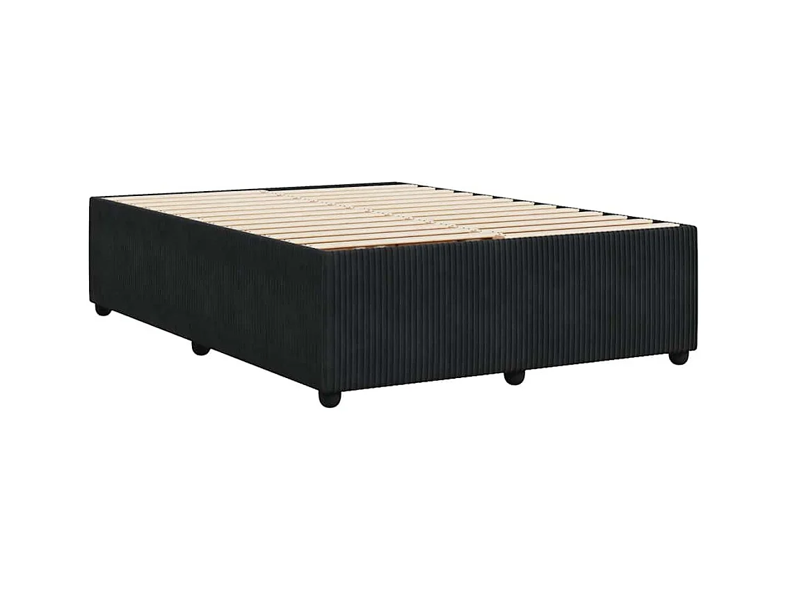Cadre de lit sans matelas noir 140x200 cm velours