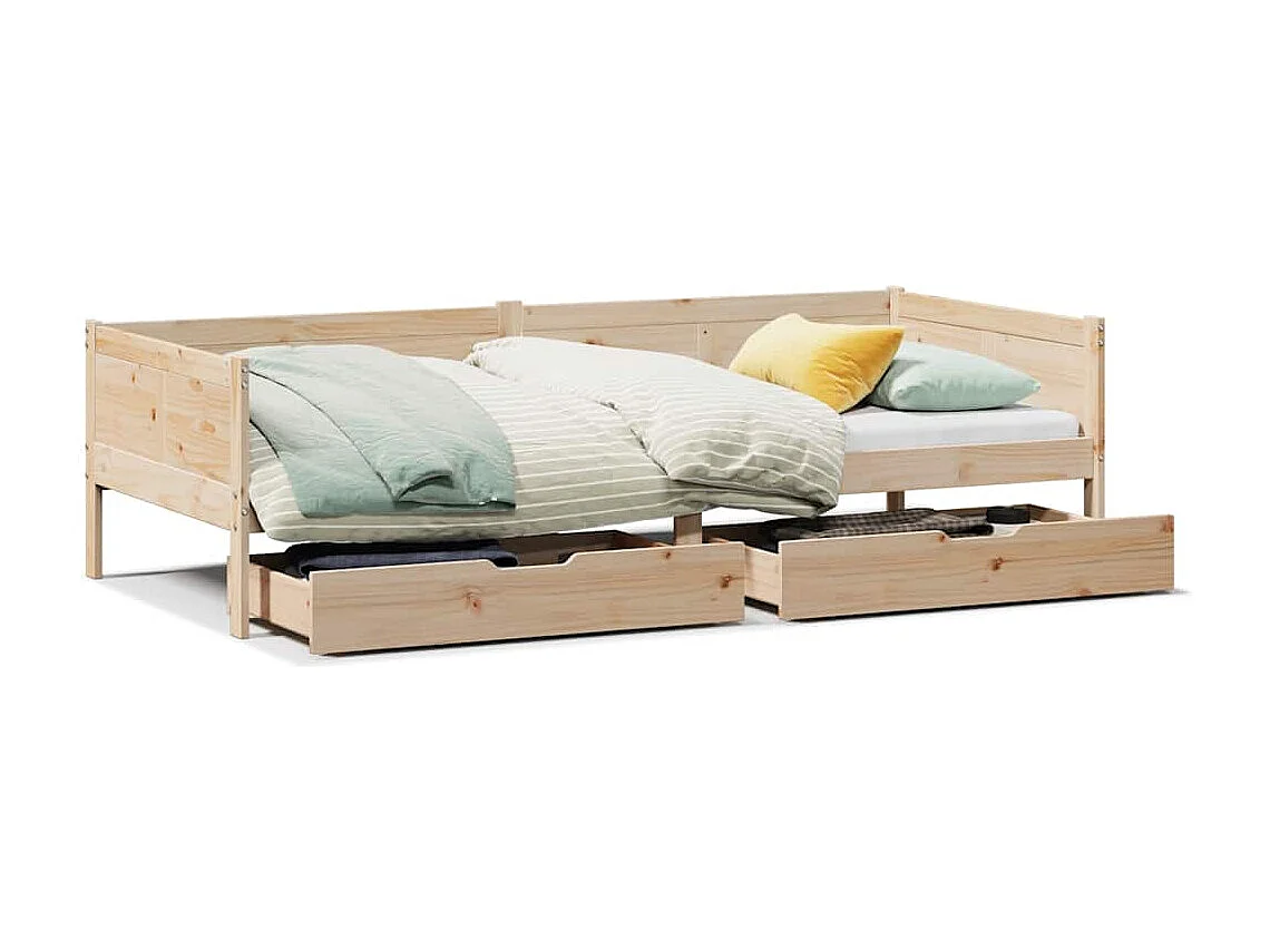 Lit de jour avec tiroirs sans matelas 80x200 cm bois massif