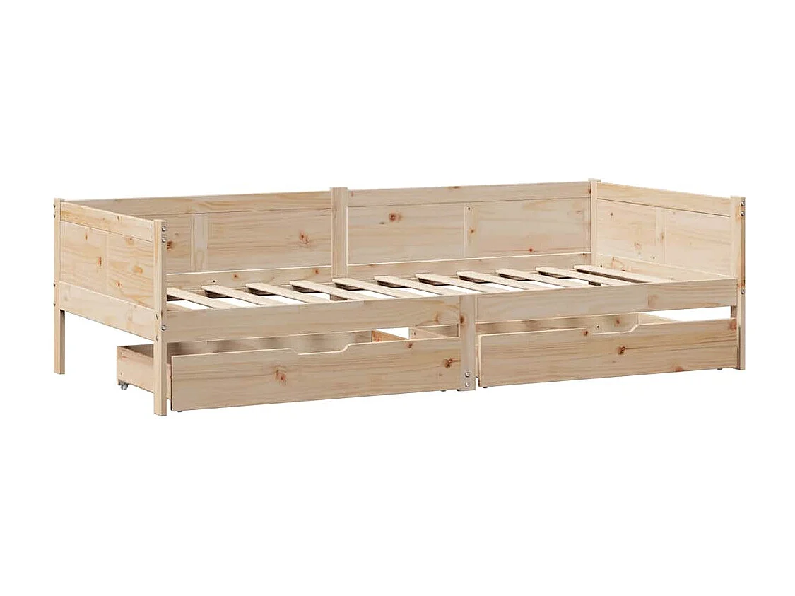 Lit de jour avec tiroirs sans matelas 80x200 cm bois massif