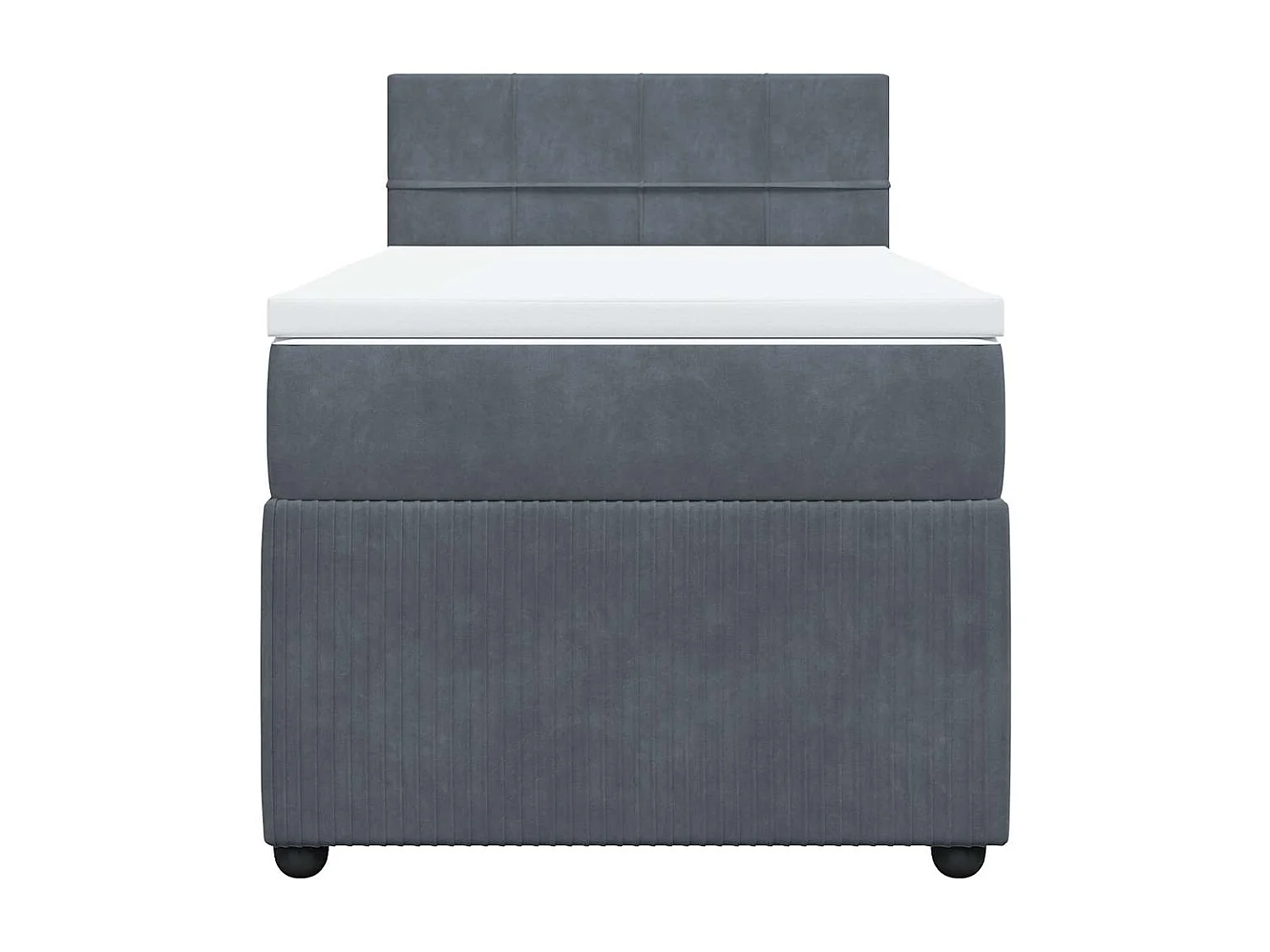 Rete a doghe e materasso Grigio scuro 90x200 cm Velvet