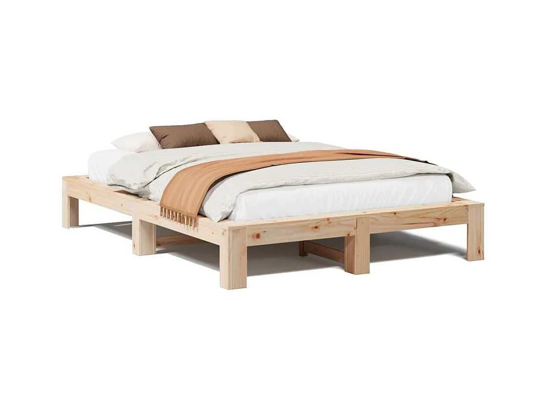 Estructura de cama sin colchón 140x200 cm madera maciza de pino