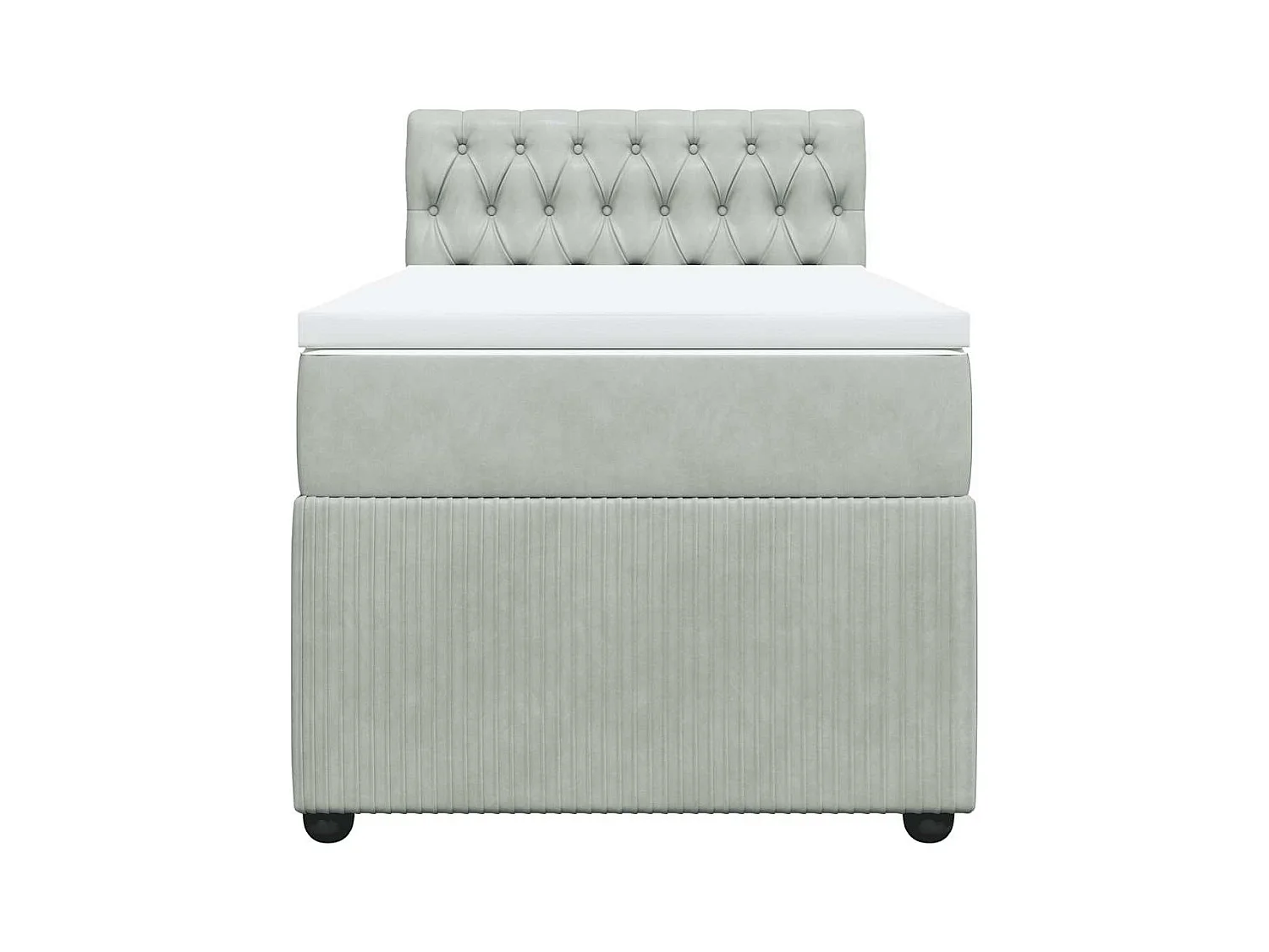 Lattenbodem en matras Lichtgrijs 90x200 cm Fluweel