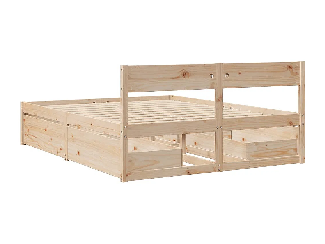 Estructura de cama sin colchón 160x200 cm madera maciza de pino