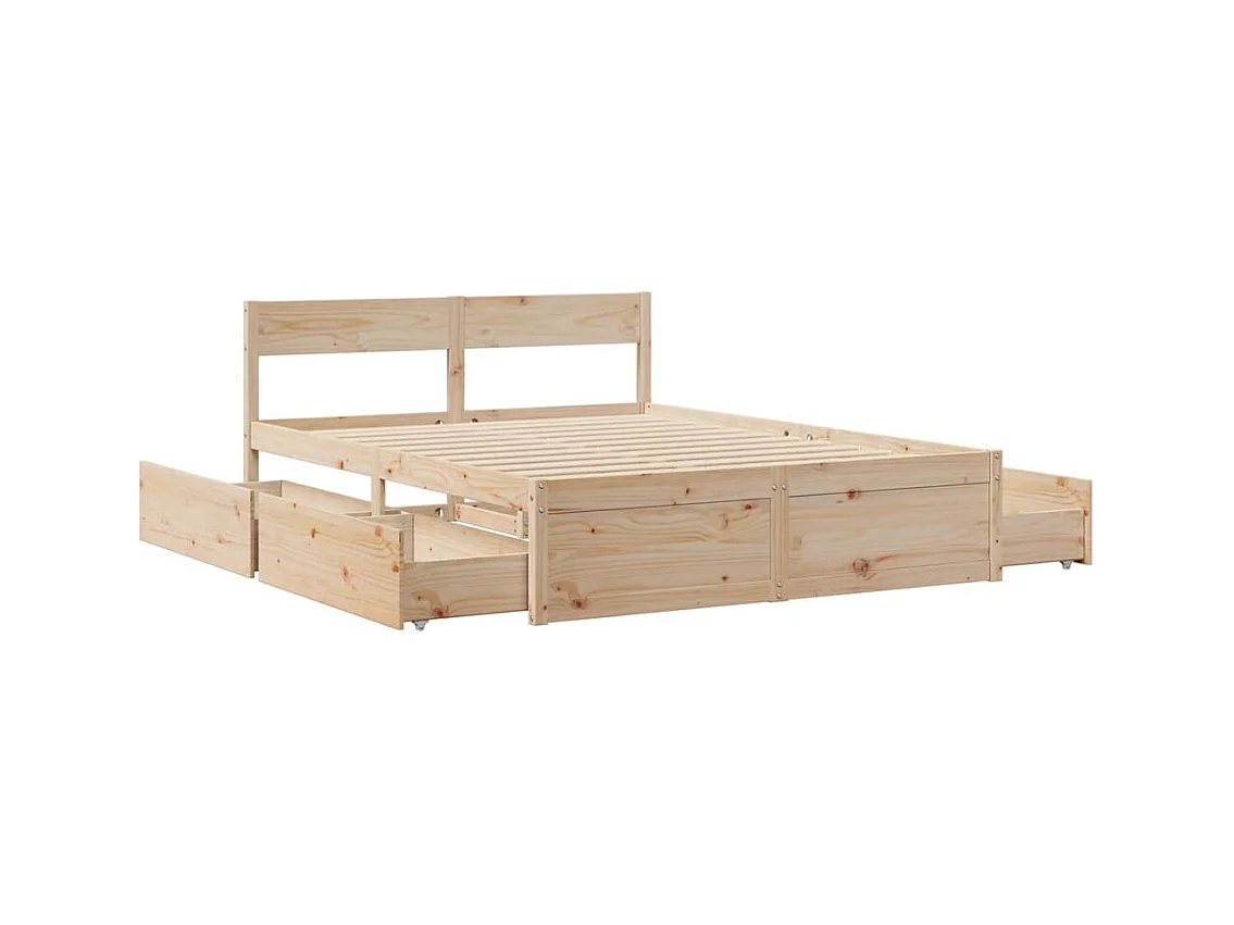 Estructura de cama sin colchón 160x200 cm madera maciza de pino