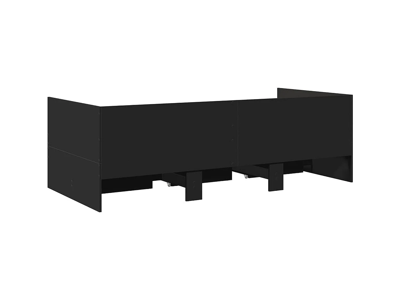 Dagbed met lades zonder matras zwart 90x200 cm
