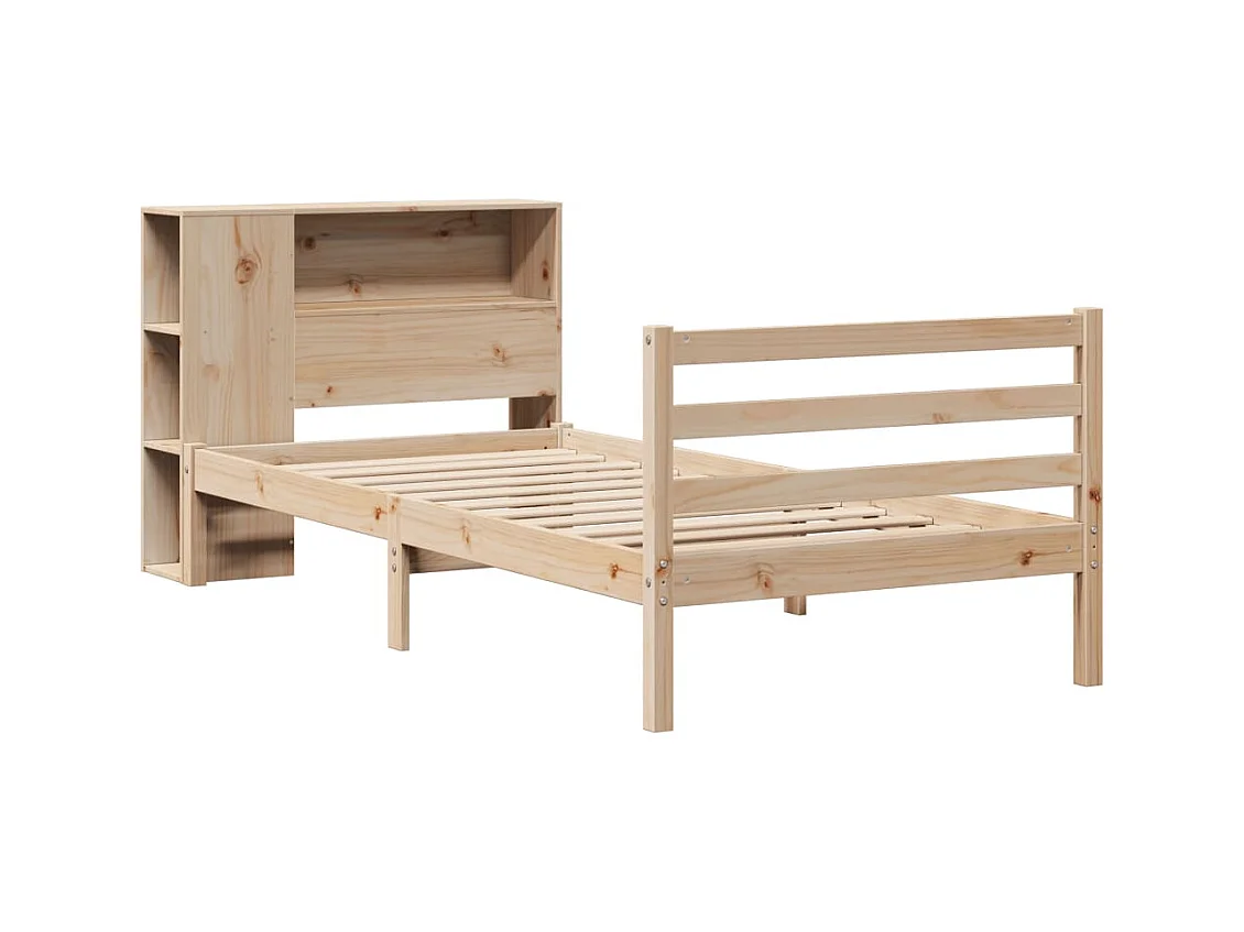 Bibliotheekbed zonder matras 75x190 cm massief grenenhout