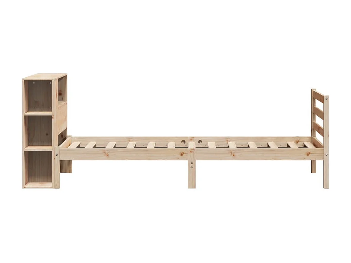 Bibliotheksbett ohne Matratze 75x190 cm Massivholz Kiefer