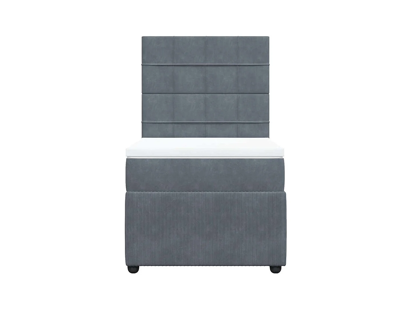 Lattenbodem en matras Donkergrijs 90x200 cm Fluweel