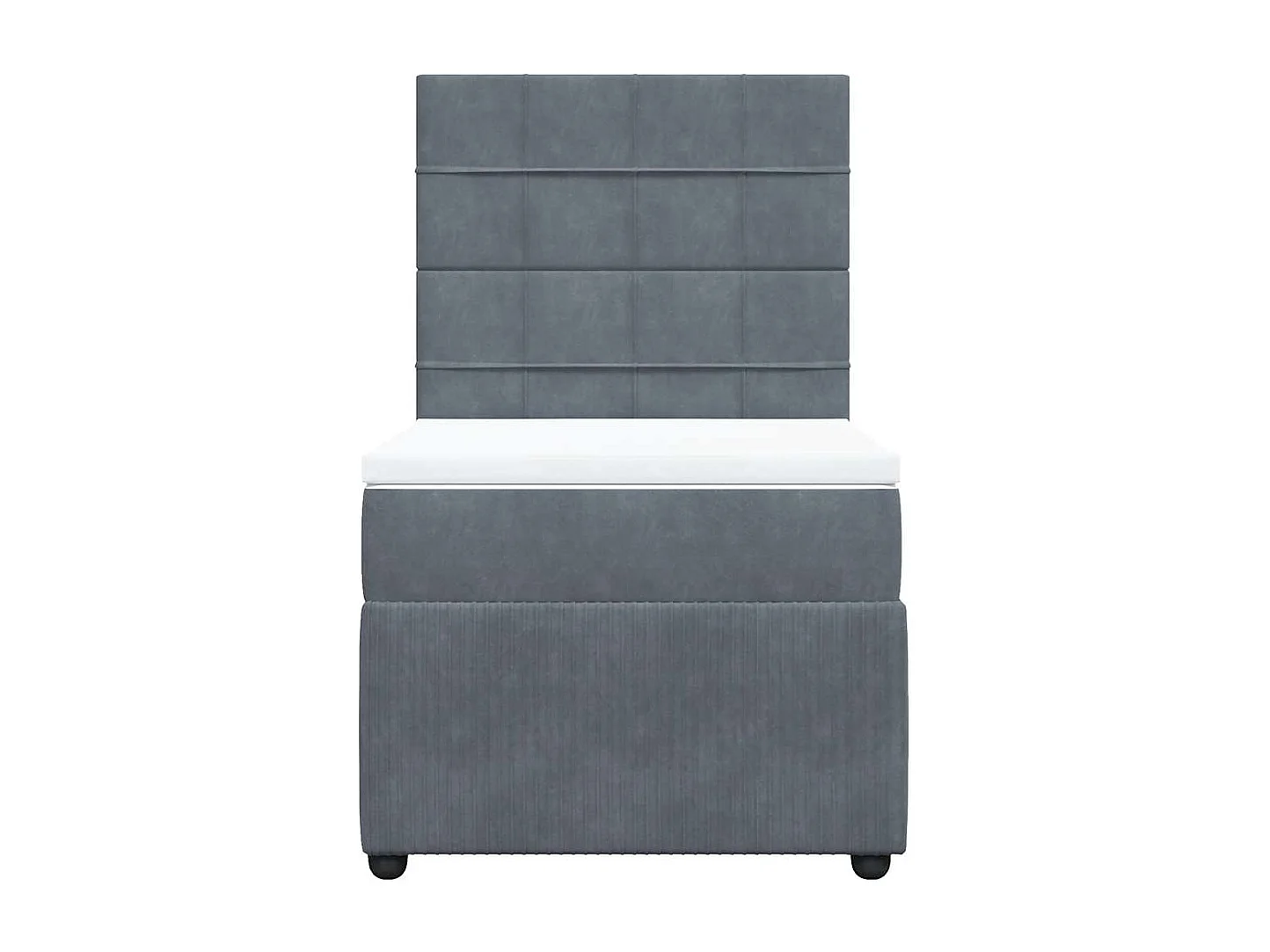 Rete a doghe e materasso Grigio scuro 90x200 cm Velvet