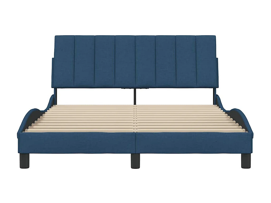 Cadre de lit sans matelas bleu 120x200 cm tissu