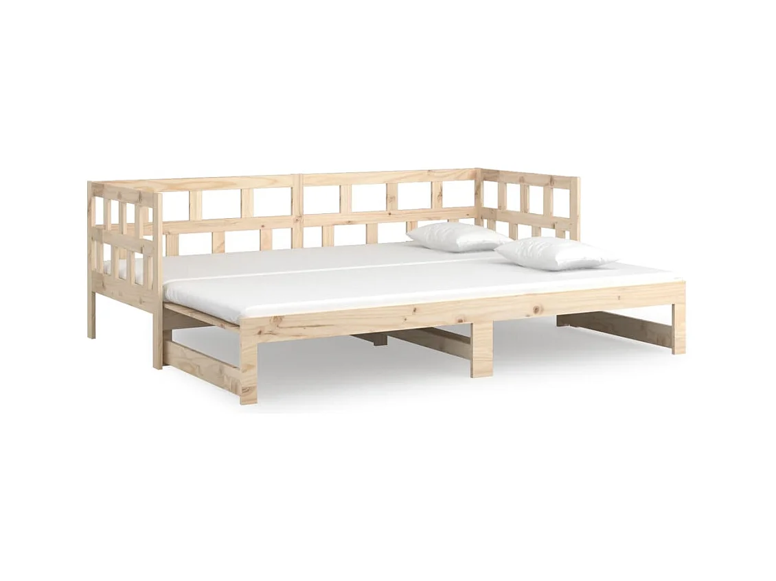 Lit coulissant sans matelas bois de pin massif 2x(90x200) cm