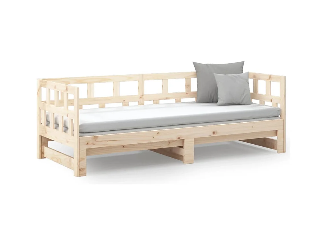 Lit coulissant sans matelas bois de pin massif 2x(90x200) cm