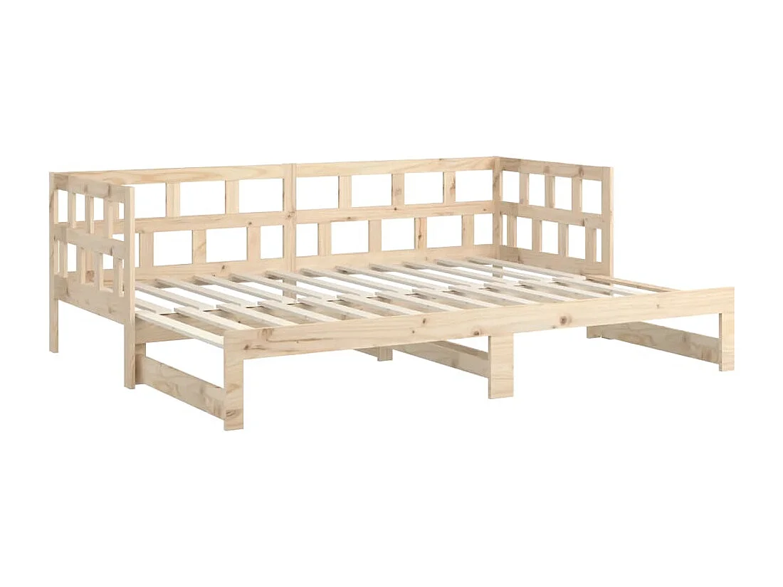 Lit coulissant sans matelas bois de pin massif 2x(90x200) cm