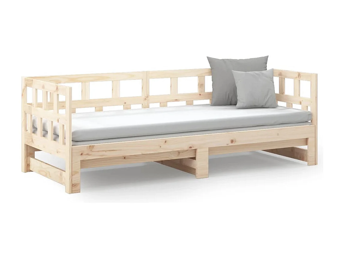Cama corredera sin colchón madera maciza de pino 2x(90x200) cm
