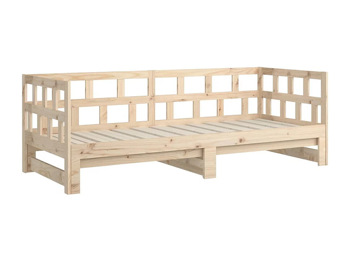 Cama corredera sin colchón madera maciza de pino 2x(90x200) cm