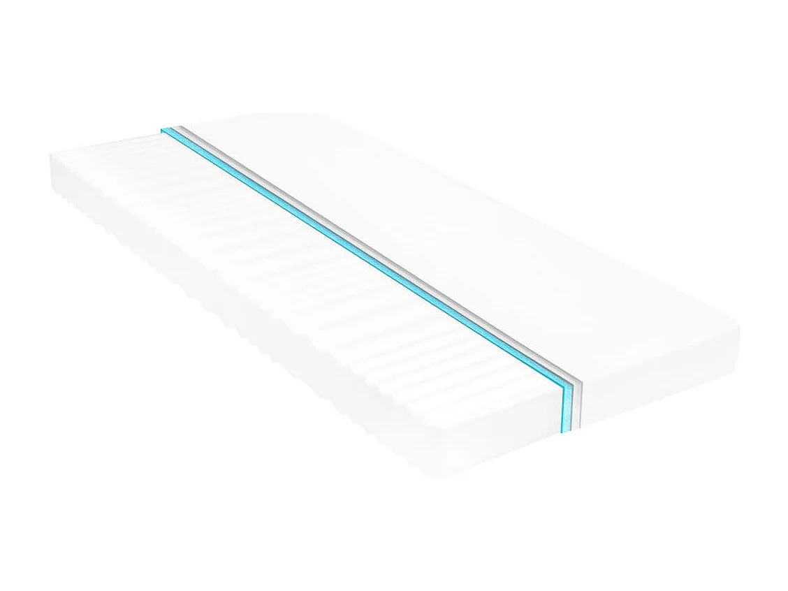Lit de repos avec matelas 90x200 cm Blanc Bois de pin massif
