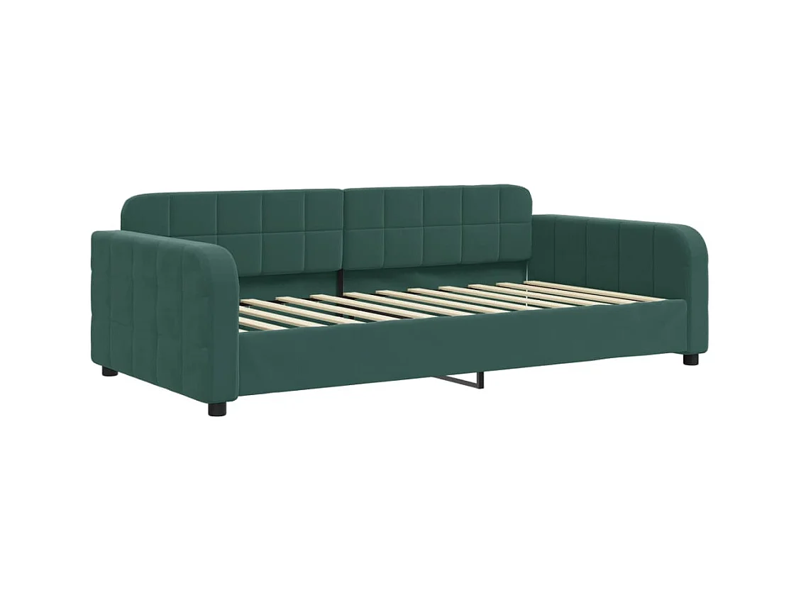 Lit de repos sans matelas vert foncé 100x200 cm velours