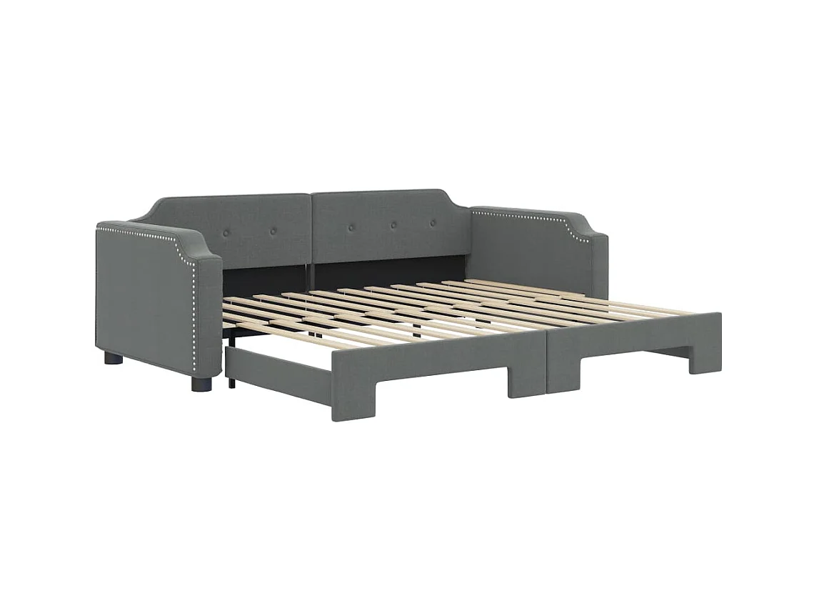Divano letto con letto estraibile senza materasso grigio scuro 90x200 cm