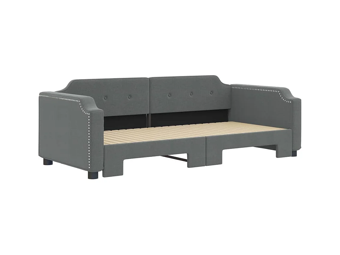 Divano letto con letto estraibile senza materasso grigio scuro 90x200 cm